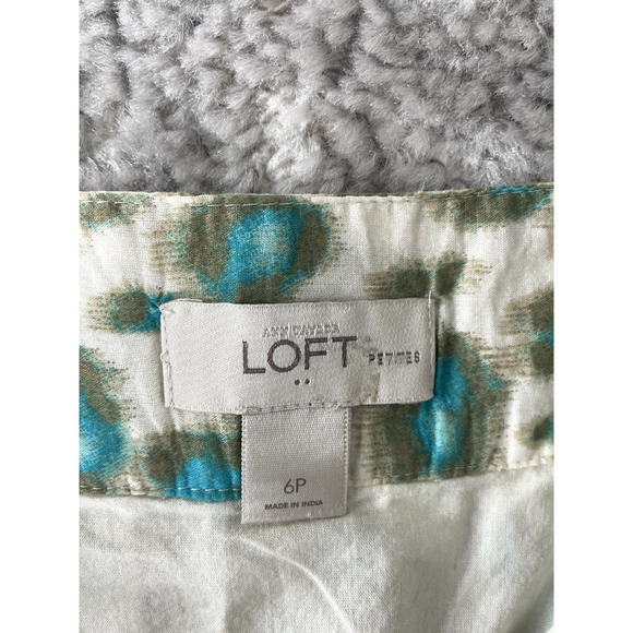 Ann Taylor LOFT Petite Size 6P Leopard Print Pleated A Line Mini Skirt ZIp Lined - Picture 8 of 10